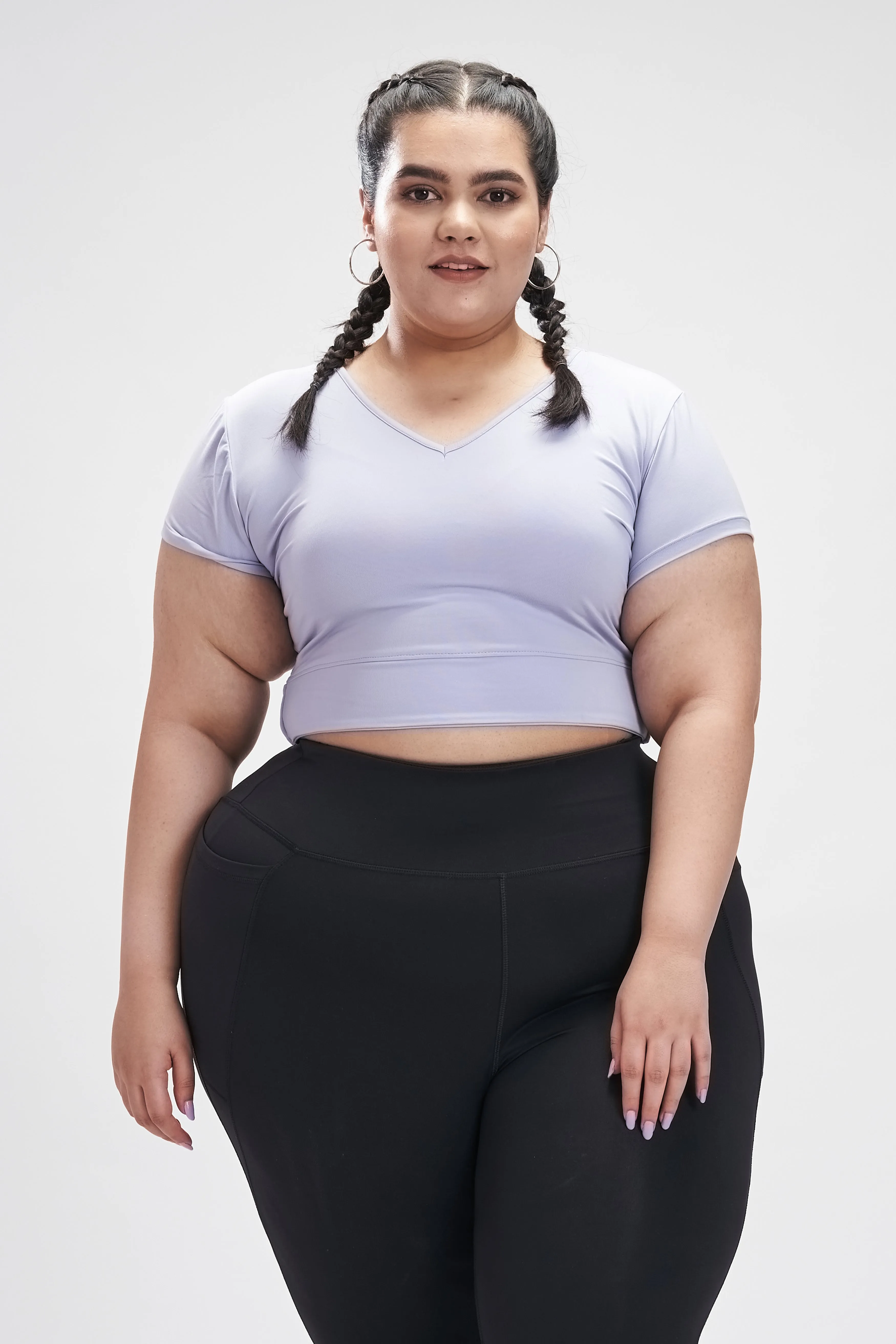 Tie Back Crop Top: Lavender