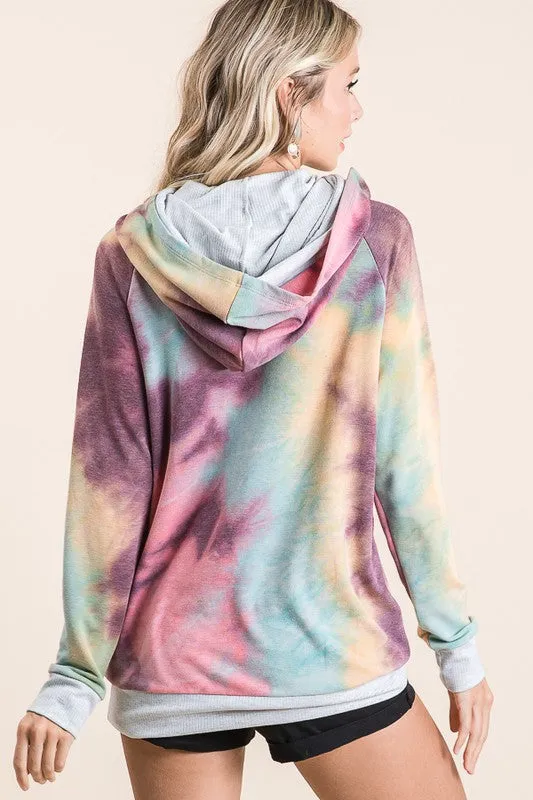 Tie Dye Drawstring Hoodie
