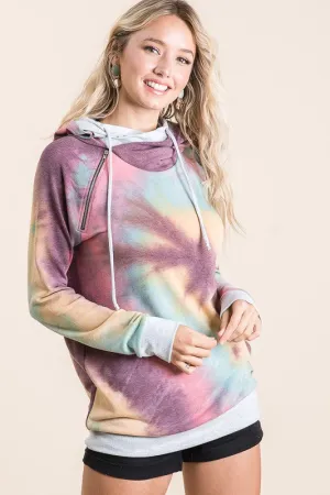 Tie Dye Drawstring Hoodie