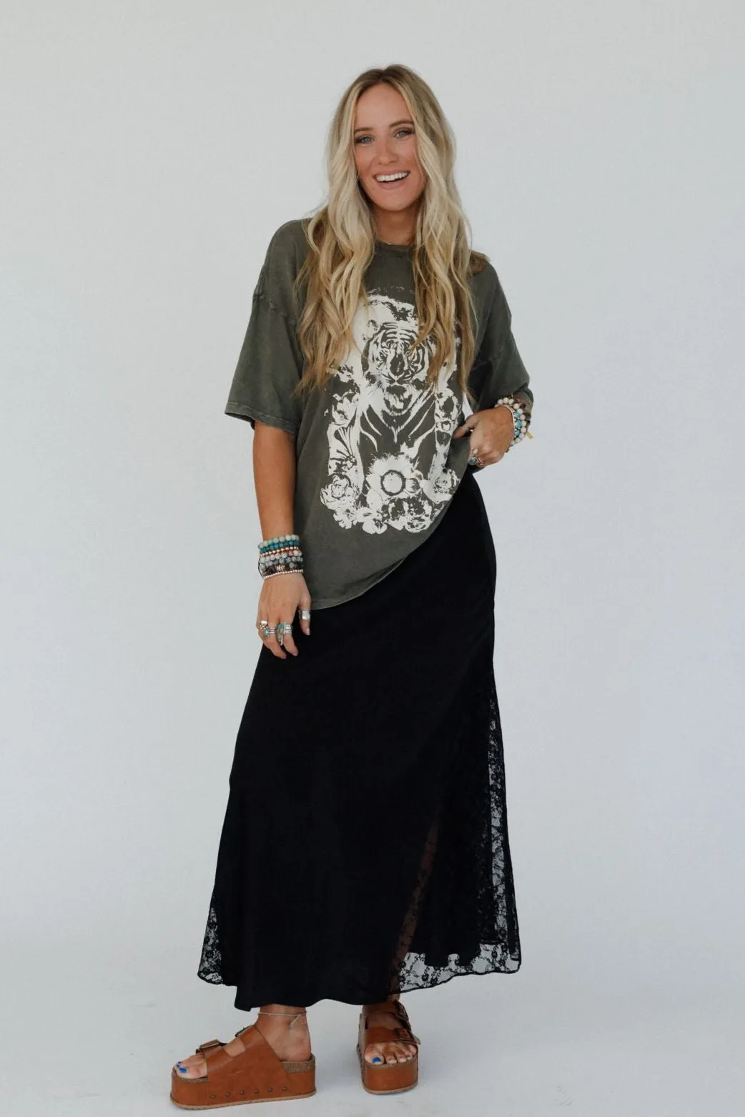 Tiger Moon Graphic Tee - Iron