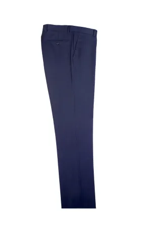Tiglio Luxe Blue Birdseye Flat Front, Pure Wool Modern Fit Dress Pants 2560 IDM7018/9