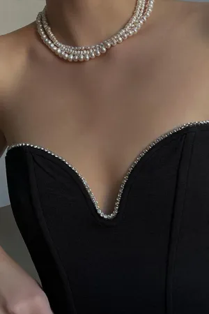 TL0255 Rhinestones Bustier Top