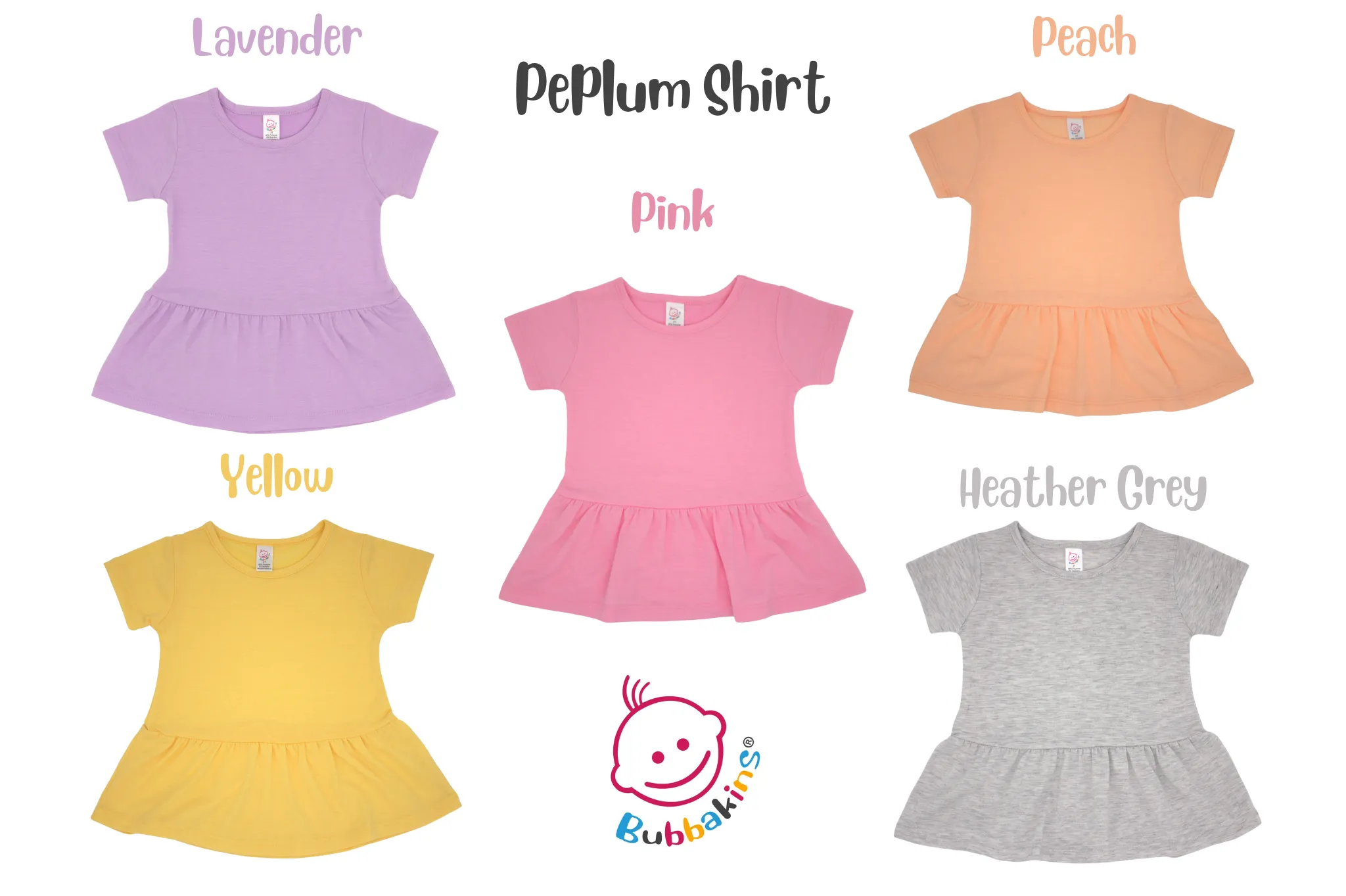 Toddler 95% polyester peplum shirt