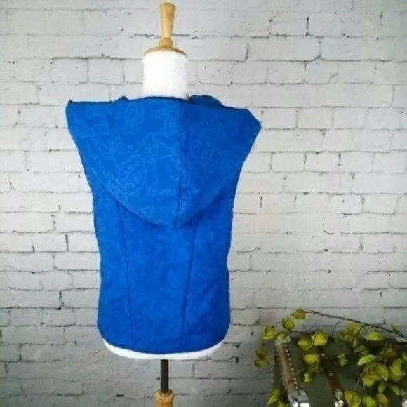 Tommy Bahama Call Cove Floral Puffer Asymmetrical Blue Size Small