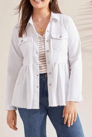 Tribal White Peplum Jacket