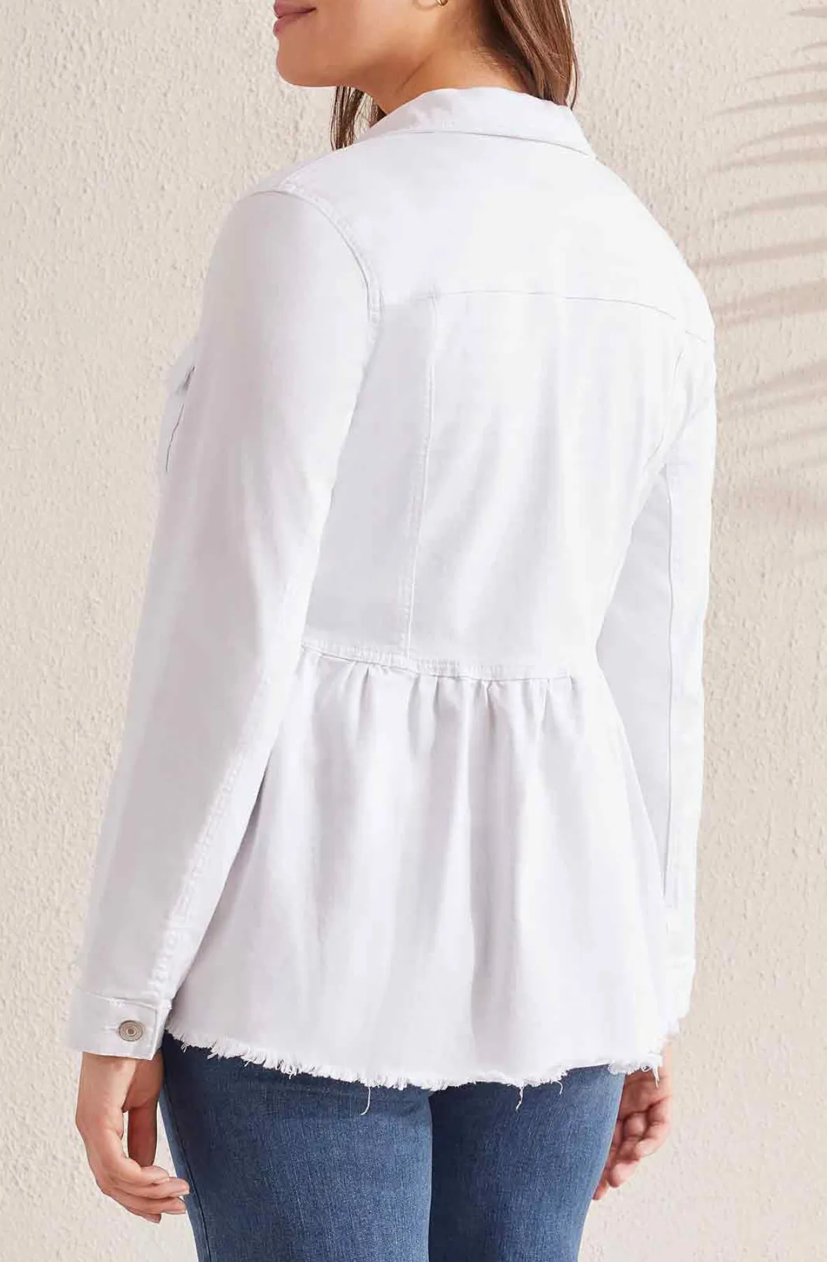 Tribal White Peplum Jacket