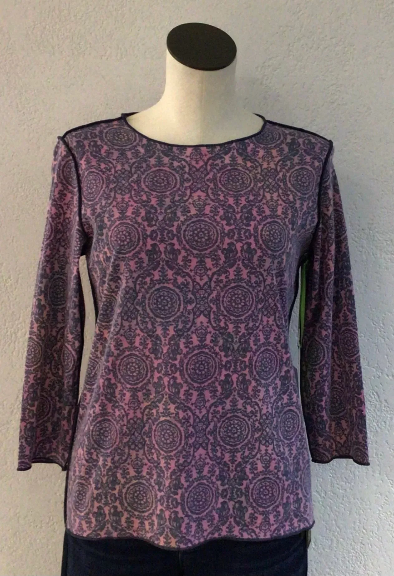 Trisha Tyler Floral Reversible Crew Neck - Pink/Grey