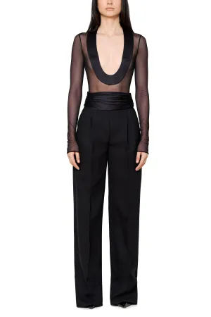 Trouser with Satin Cummerbund