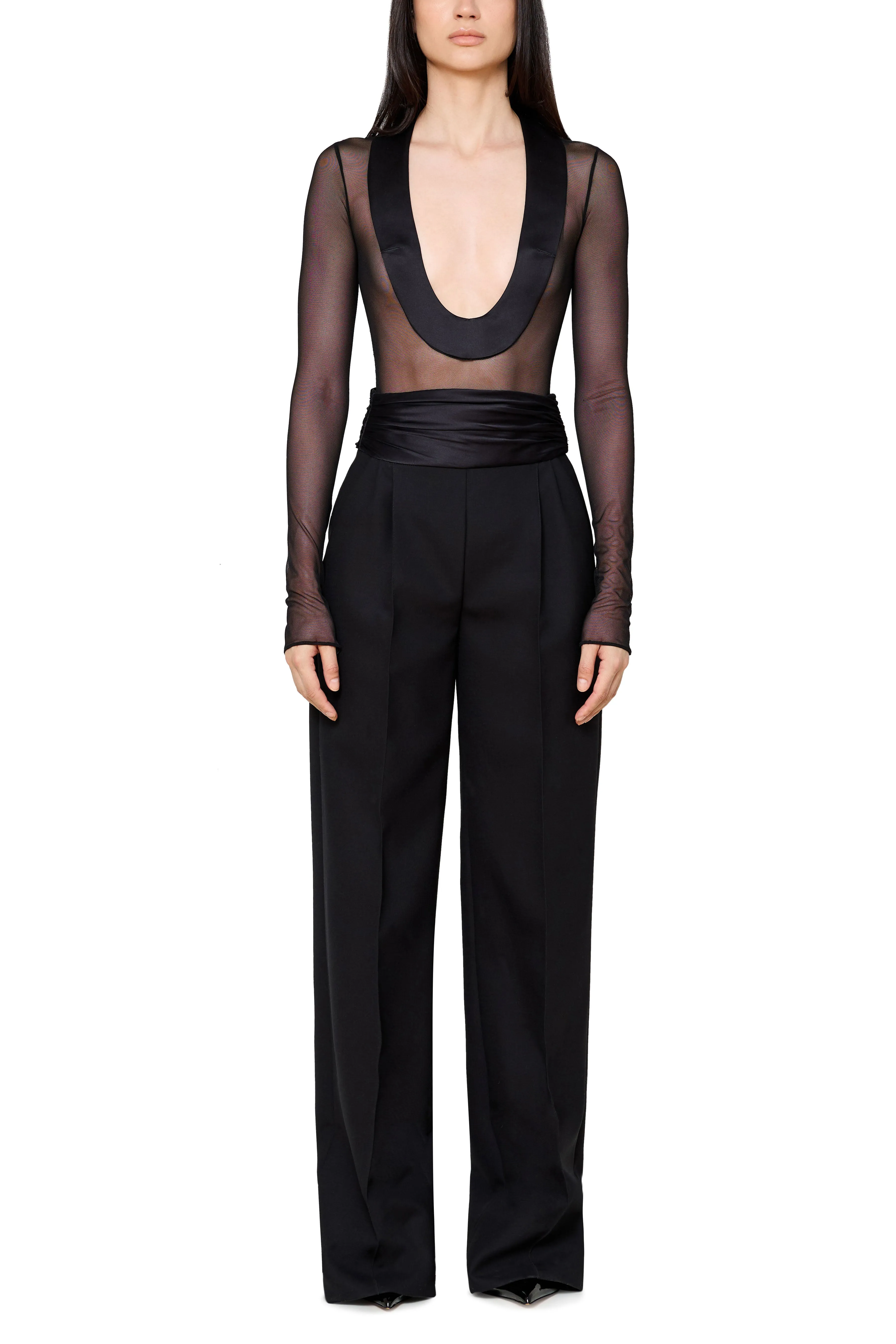 Trouser with Satin Cummerbund