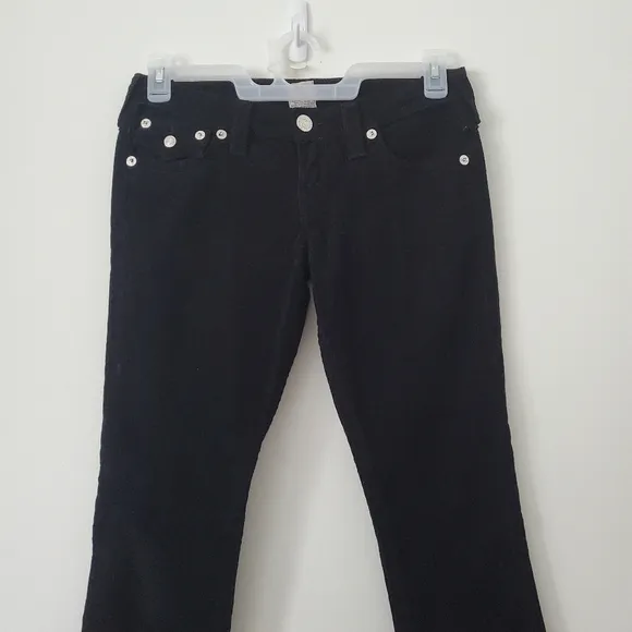 True Religion Corduroy Straight Leg Jeans in Black Size 27