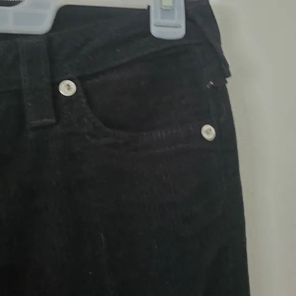 True Religion Corduroy Straight Leg Jeans in Black Size 27