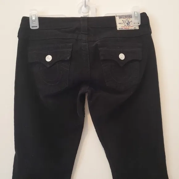 True Religion Corduroy Straight Leg Jeans in Black Size 27