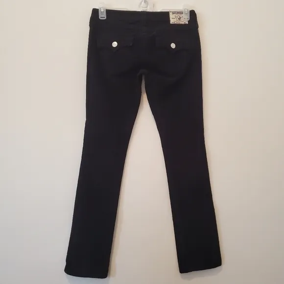 True Religion Corduroy Straight Leg Jeans in Black Size 27