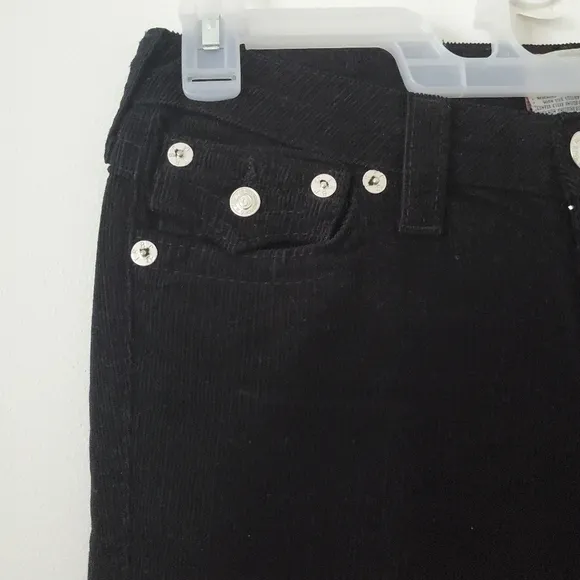 True Religion Corduroy Straight Leg Jeans in Black Size 27