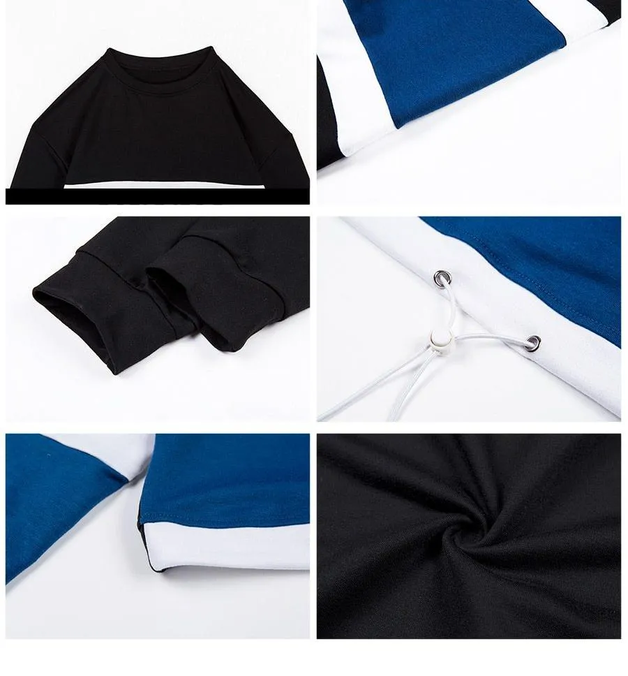 True Stripe Drawstring Crop Sweatshirt