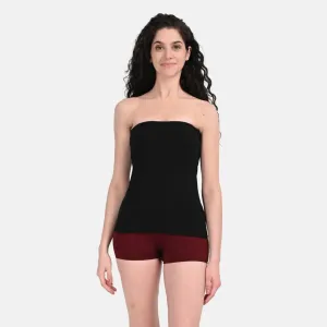Tube Tank For Women | Off-Shoulder Design | Built-In Tube Bra | Anti-Slip Silicone Elastic | Body-Hugging Fit | Full Coverage | Soft Cotton Blend
