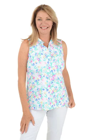 Tulip Bouquet UPF50  Ruffle Sleeveless Top