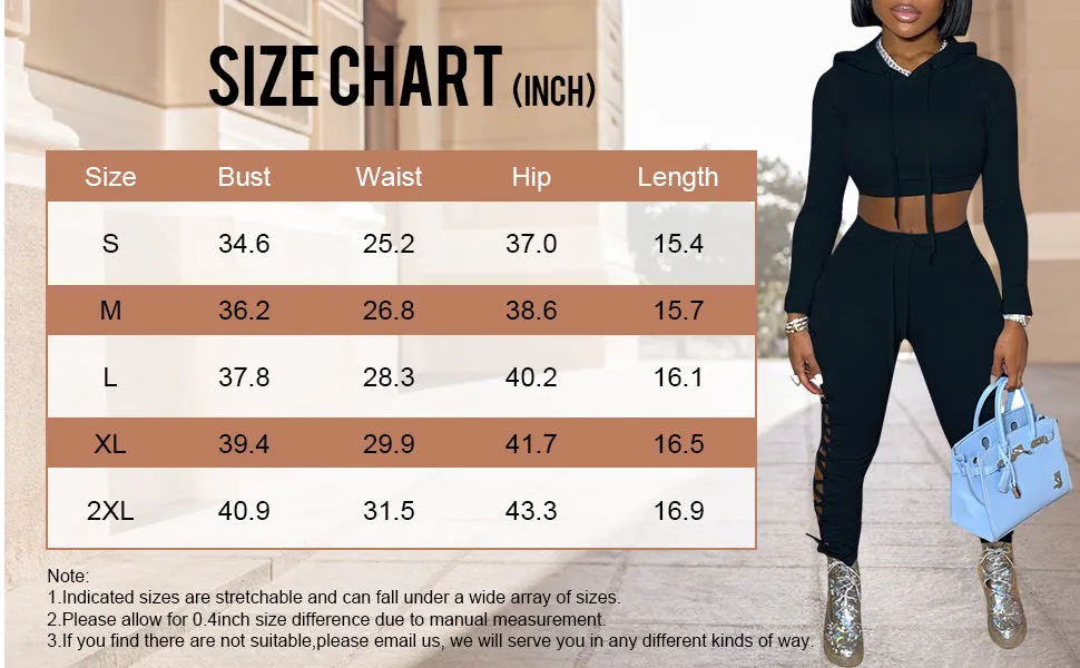 Two Piece Lace Up Hoodie Long Pants