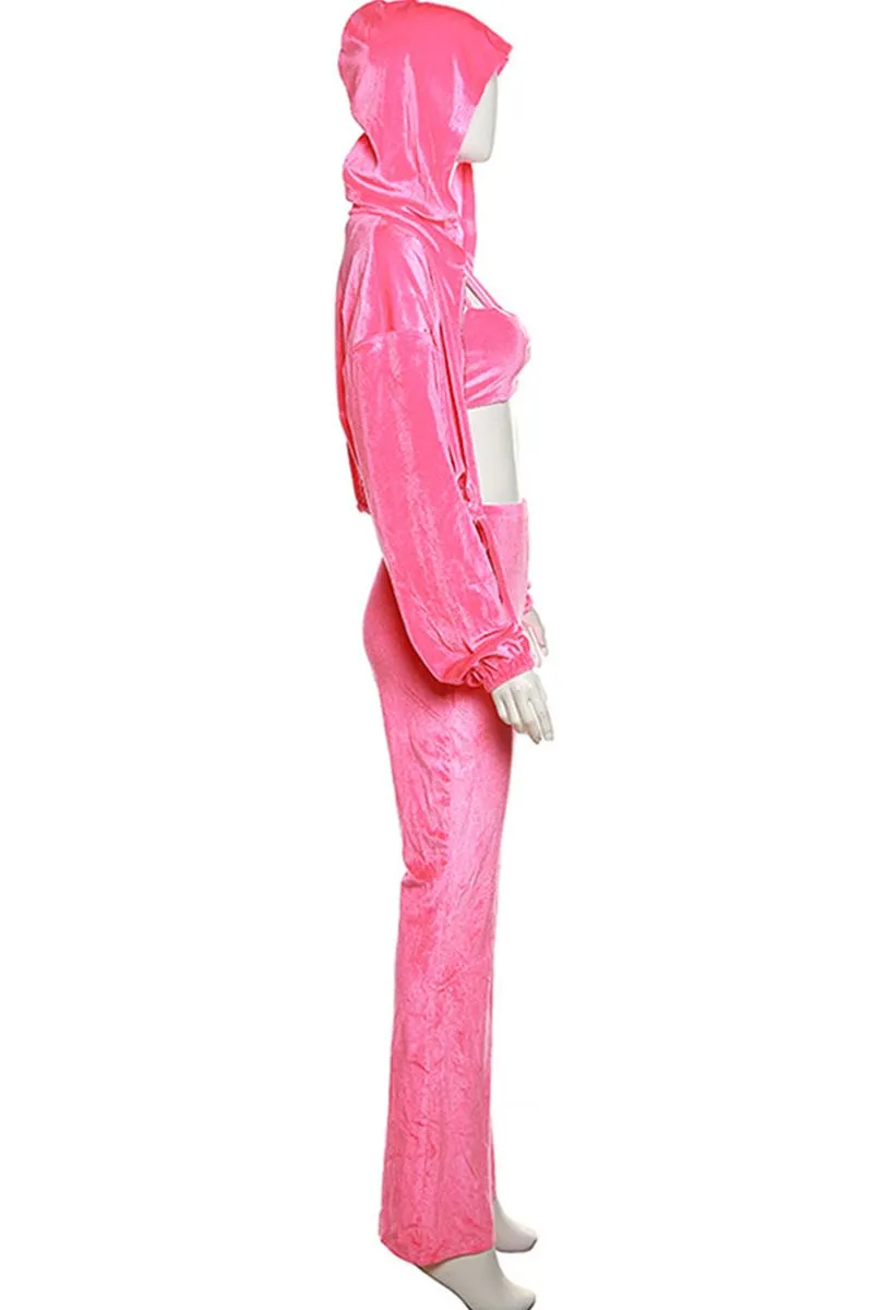 UH750 Crop Cardigan with Tube and Pants Set