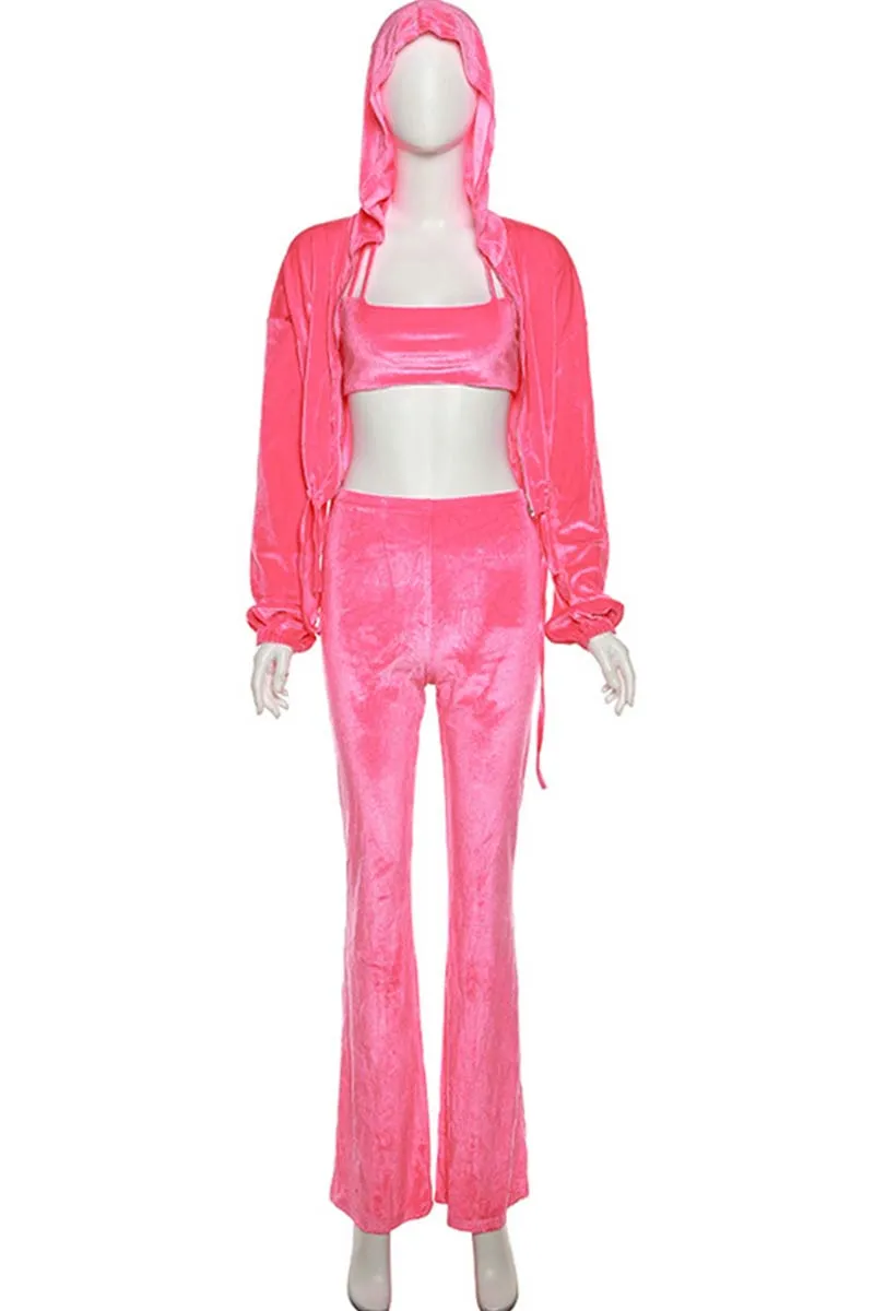 UH750 Crop Cardigan with Tube and Pants Set