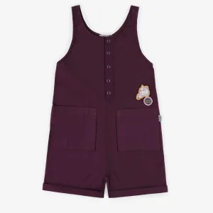 Une pièce court bourgogne en twill, enfant || Burgundy short one-piece in twill, child