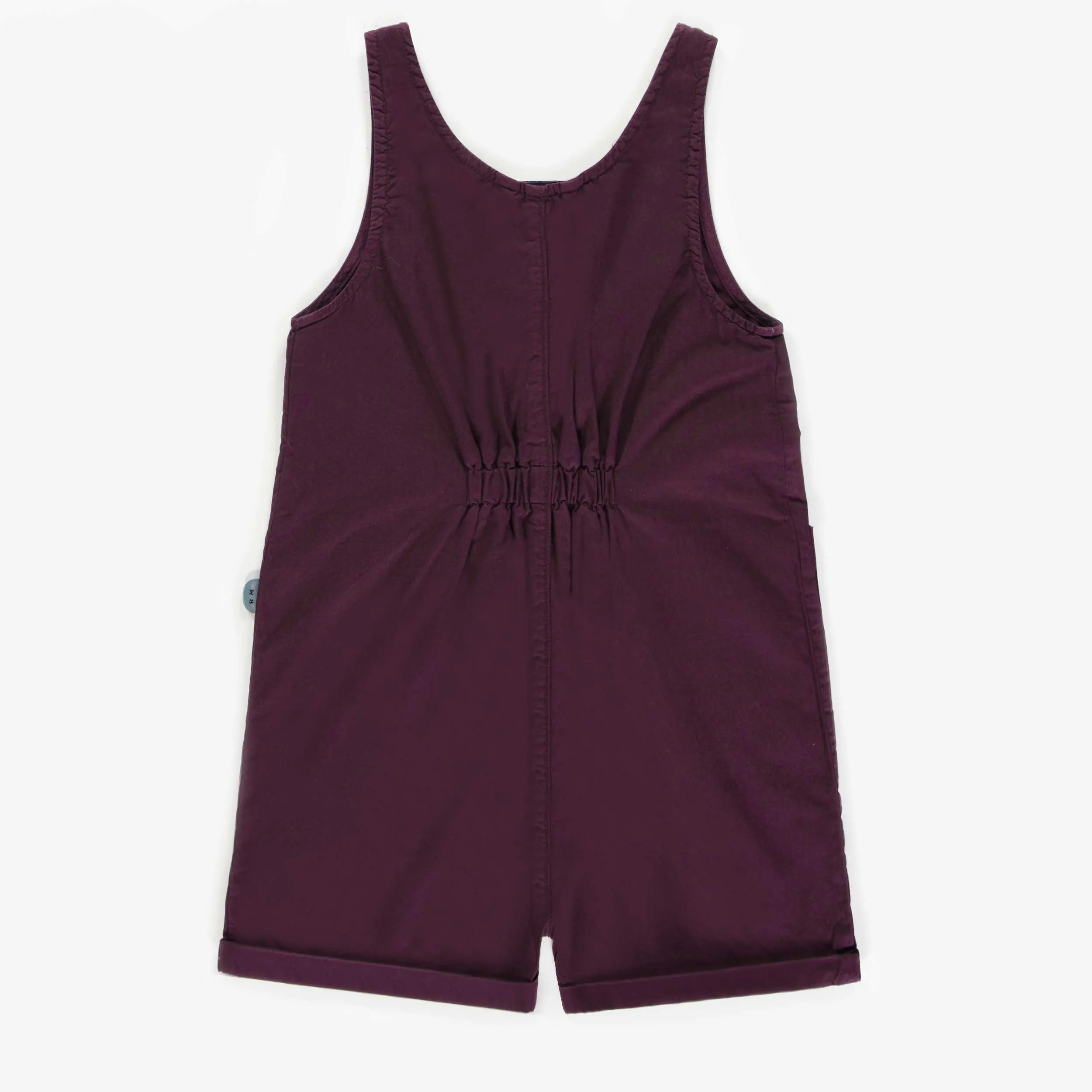 Une pièce court bourgogne en twill, enfant || Burgundy short one-piece in twill, child