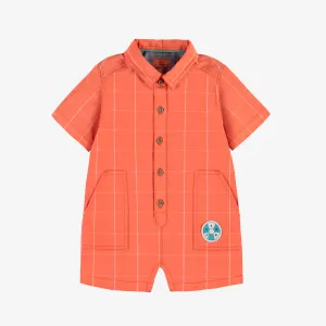 Une pièce orange à carreaux, bébé || Orange one-piece with checks, baby
