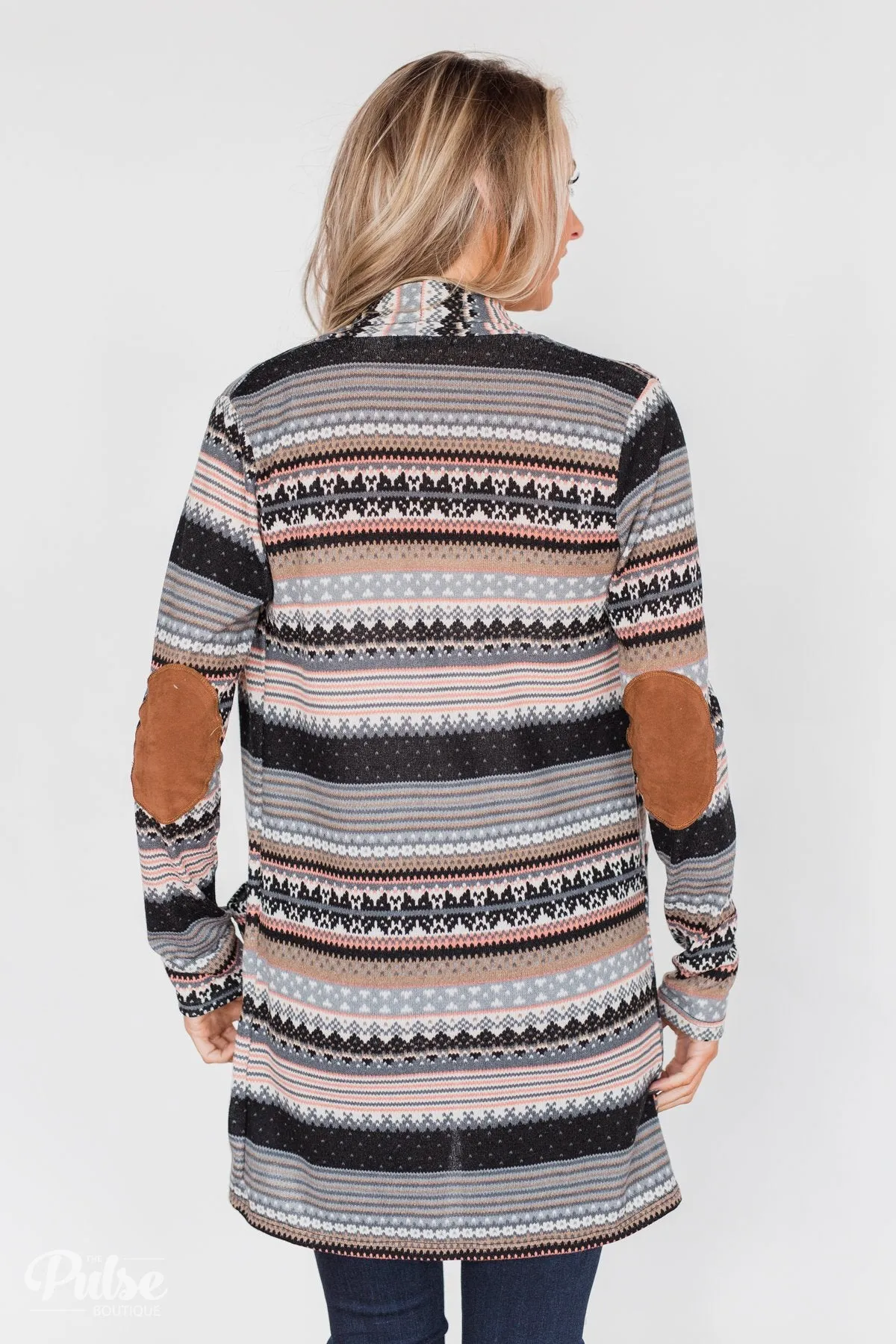 Unforgettable Printed Cardigan- Peach