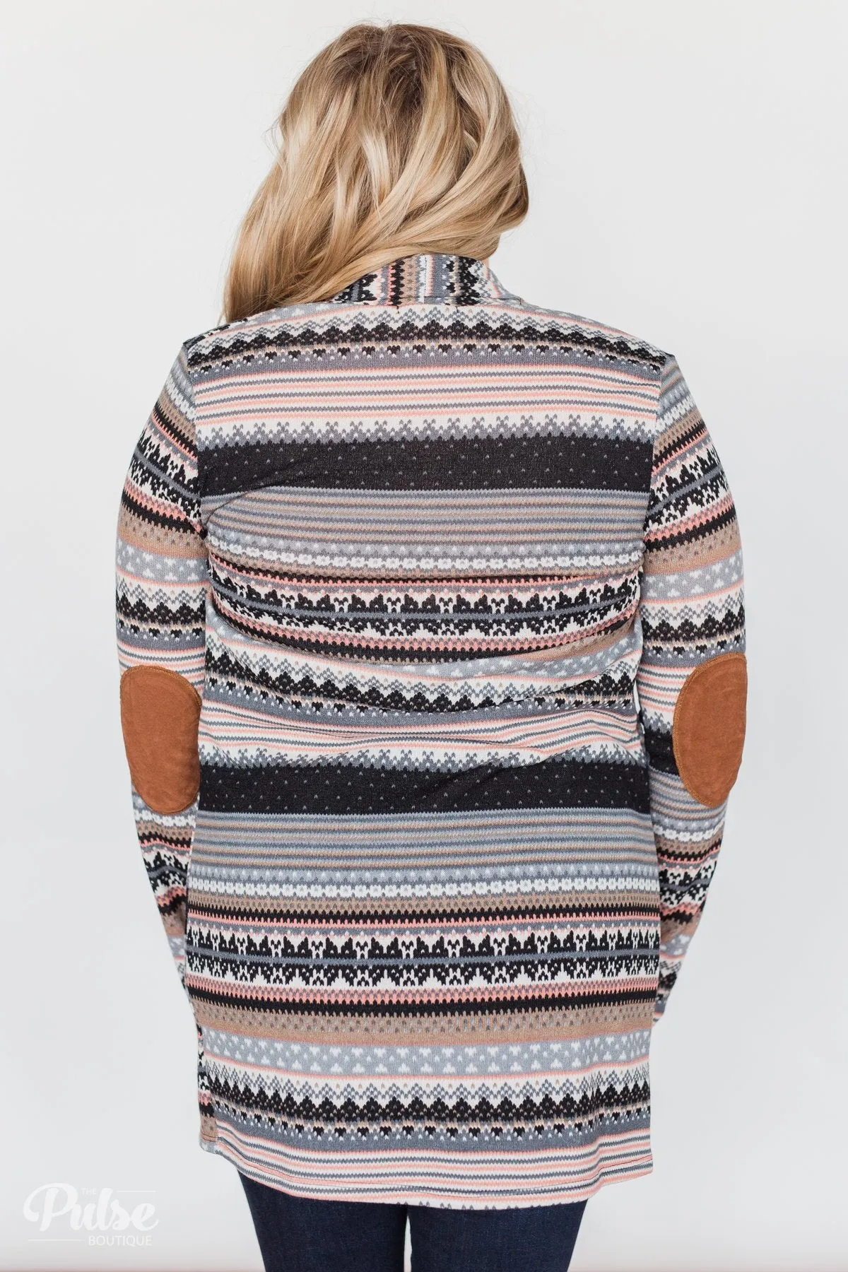 Unforgettable Printed Cardigan- Peach