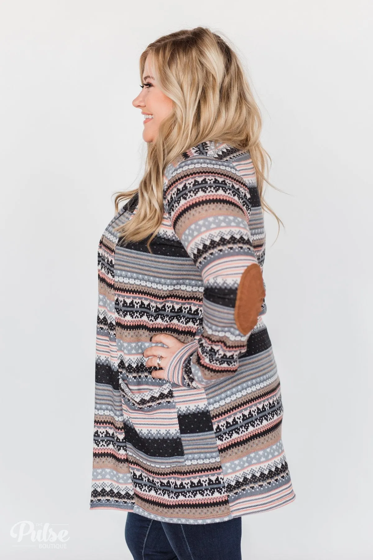 Unforgettable Printed Cardigan- Peach
