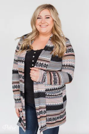 Unforgettable Printed Cardigan- Peach