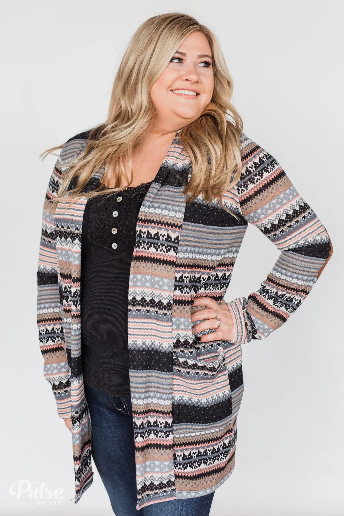 Unforgettable Printed Cardigan- Peach