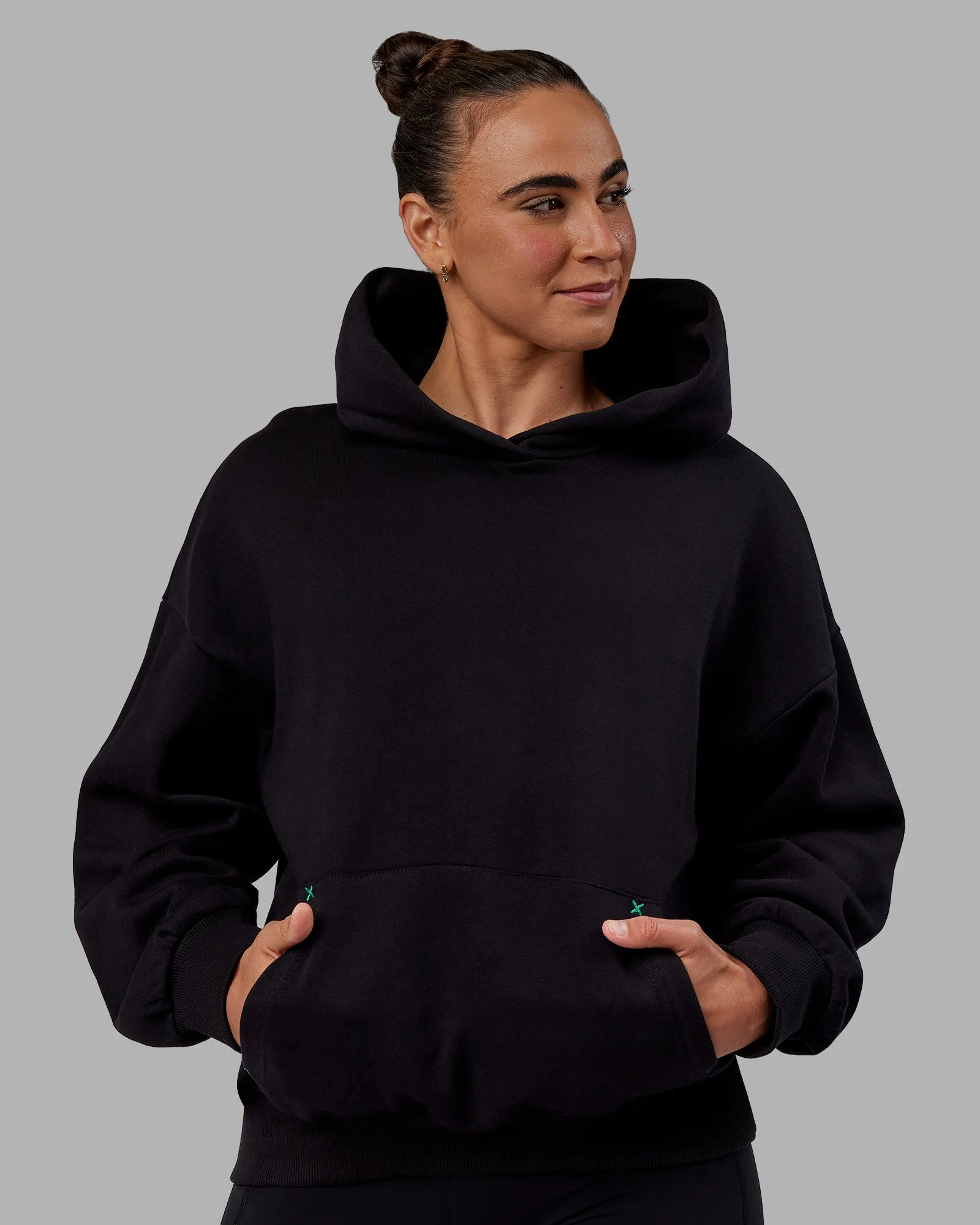 Unisex We Rise Hoodie Oversize - Black-Impact Green