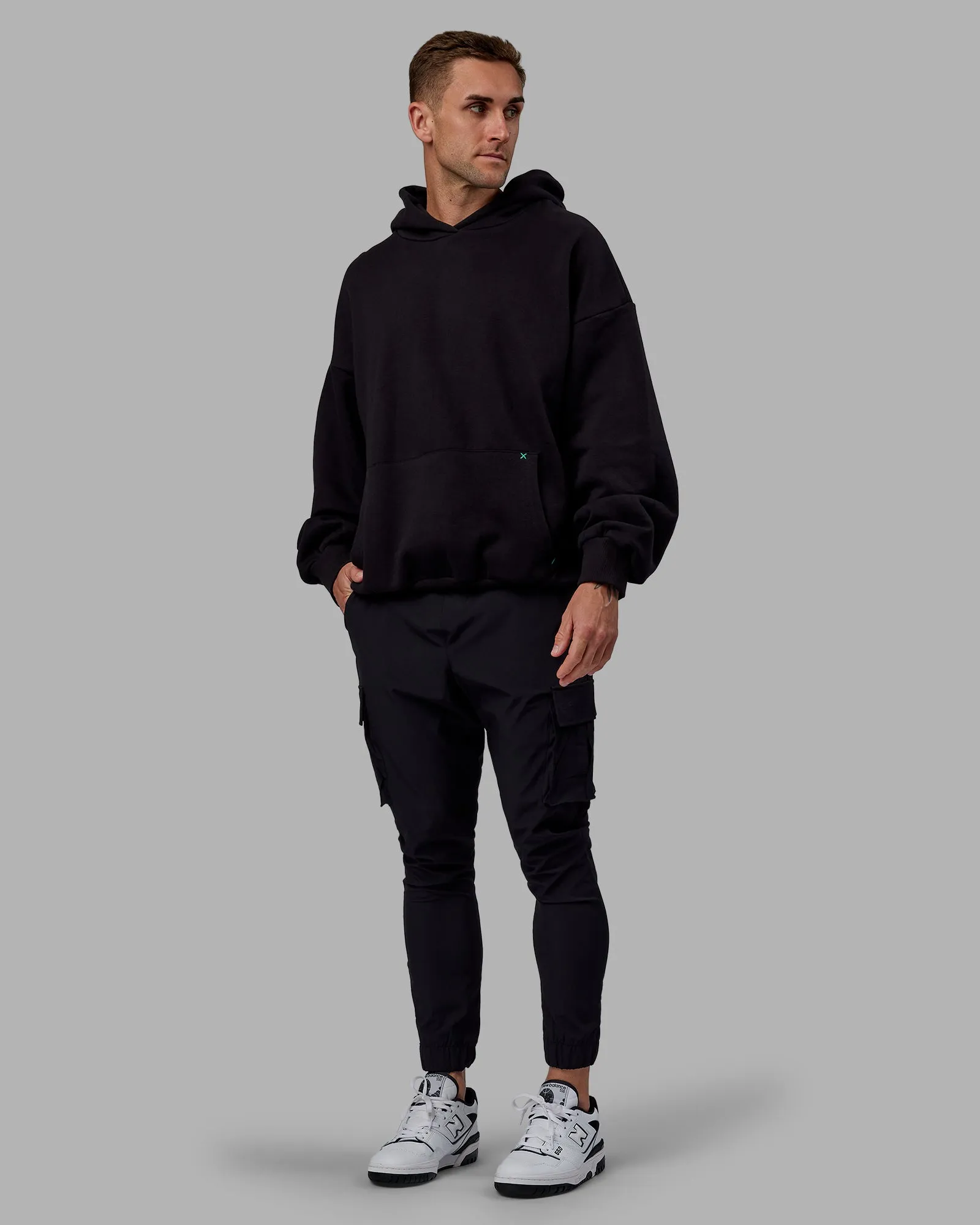 Unisex We Rise Hoodie Oversize - Black-Impact Green