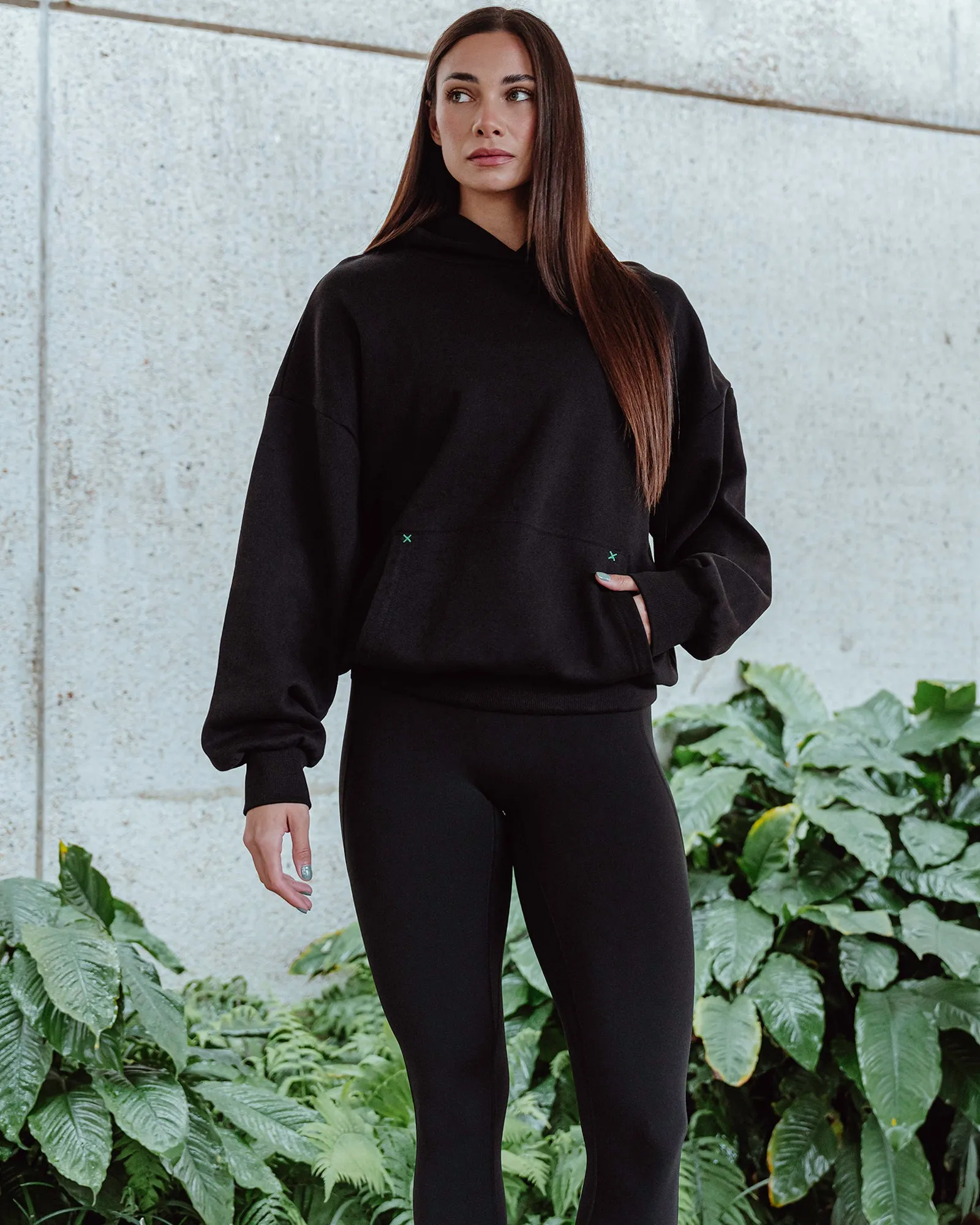 Unisex We Rise Hoodie Oversize - Black-Impact Green