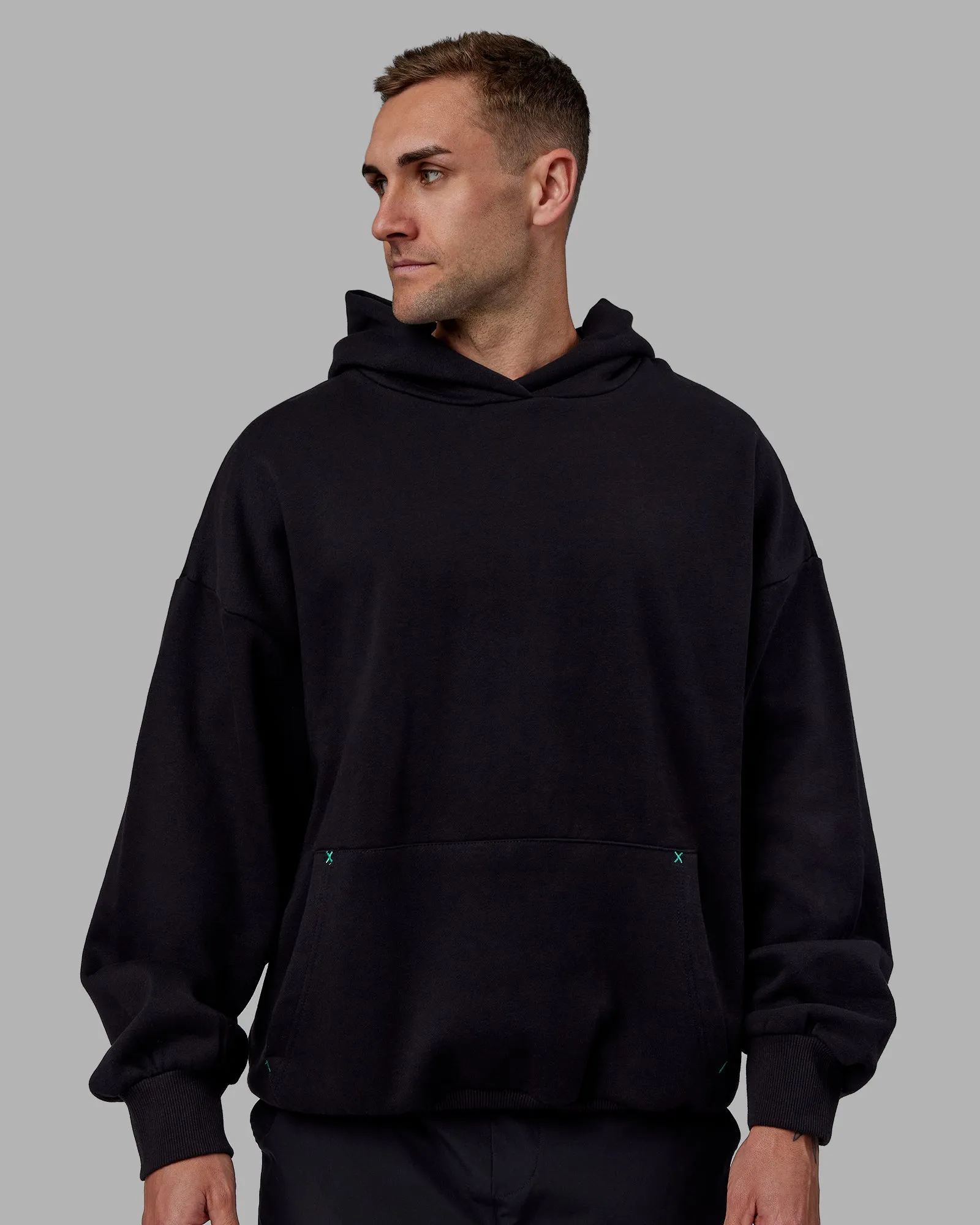 Unisex We Rise Hoodie Oversize - Black-Impact Green