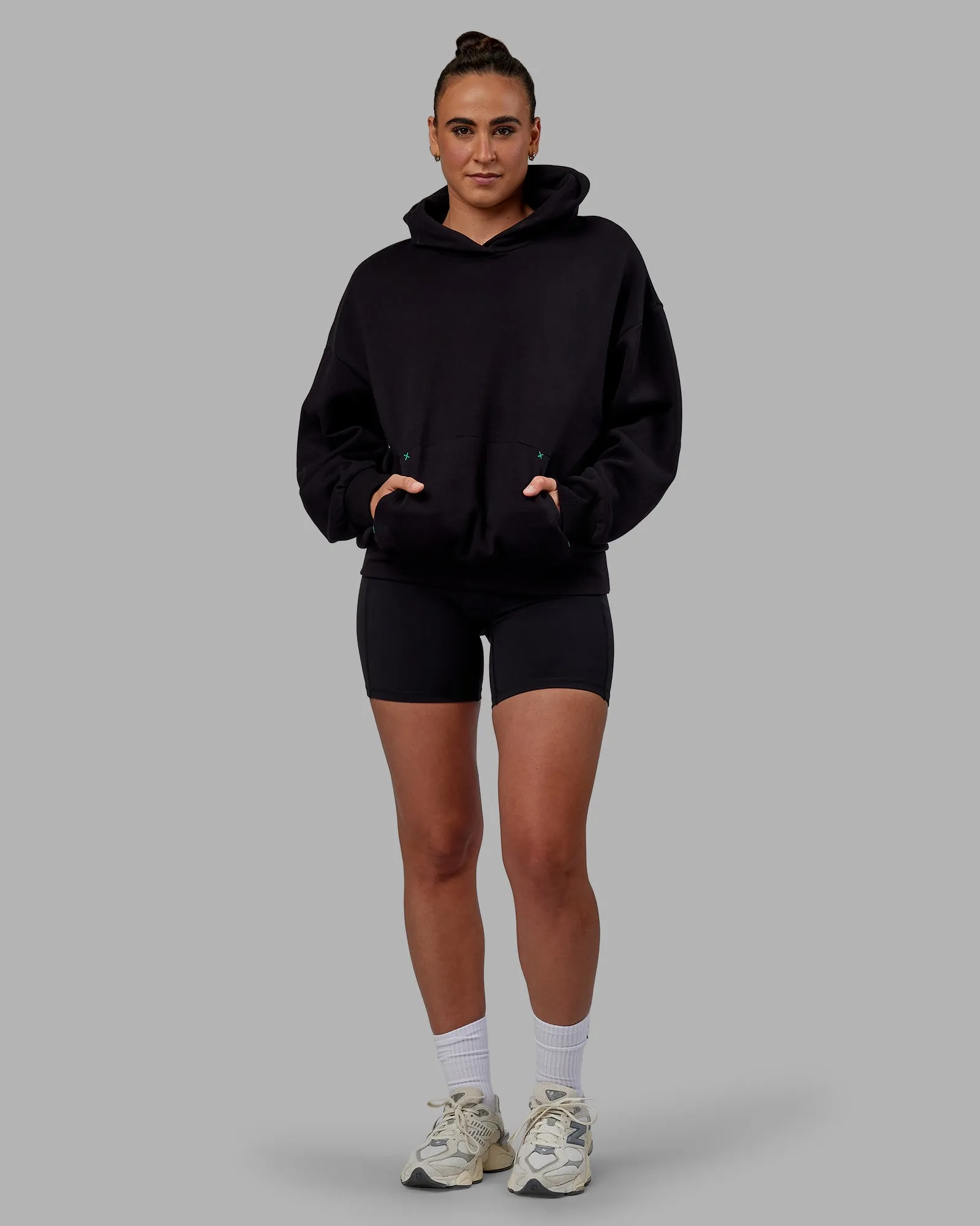 Unisex We Rise Hoodie Oversize - Black-Impact Green
