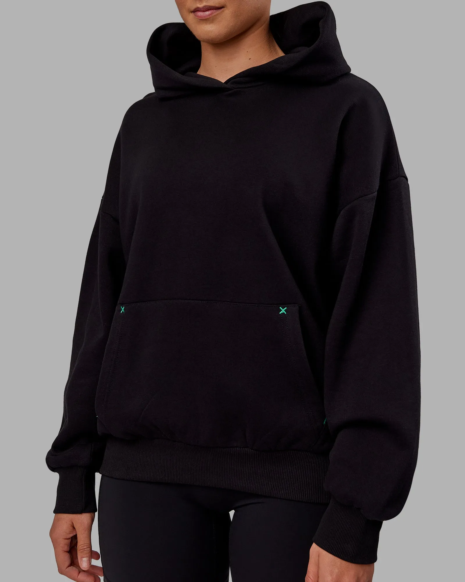 Unisex We Rise Hoodie Oversize - Black-Impact Green