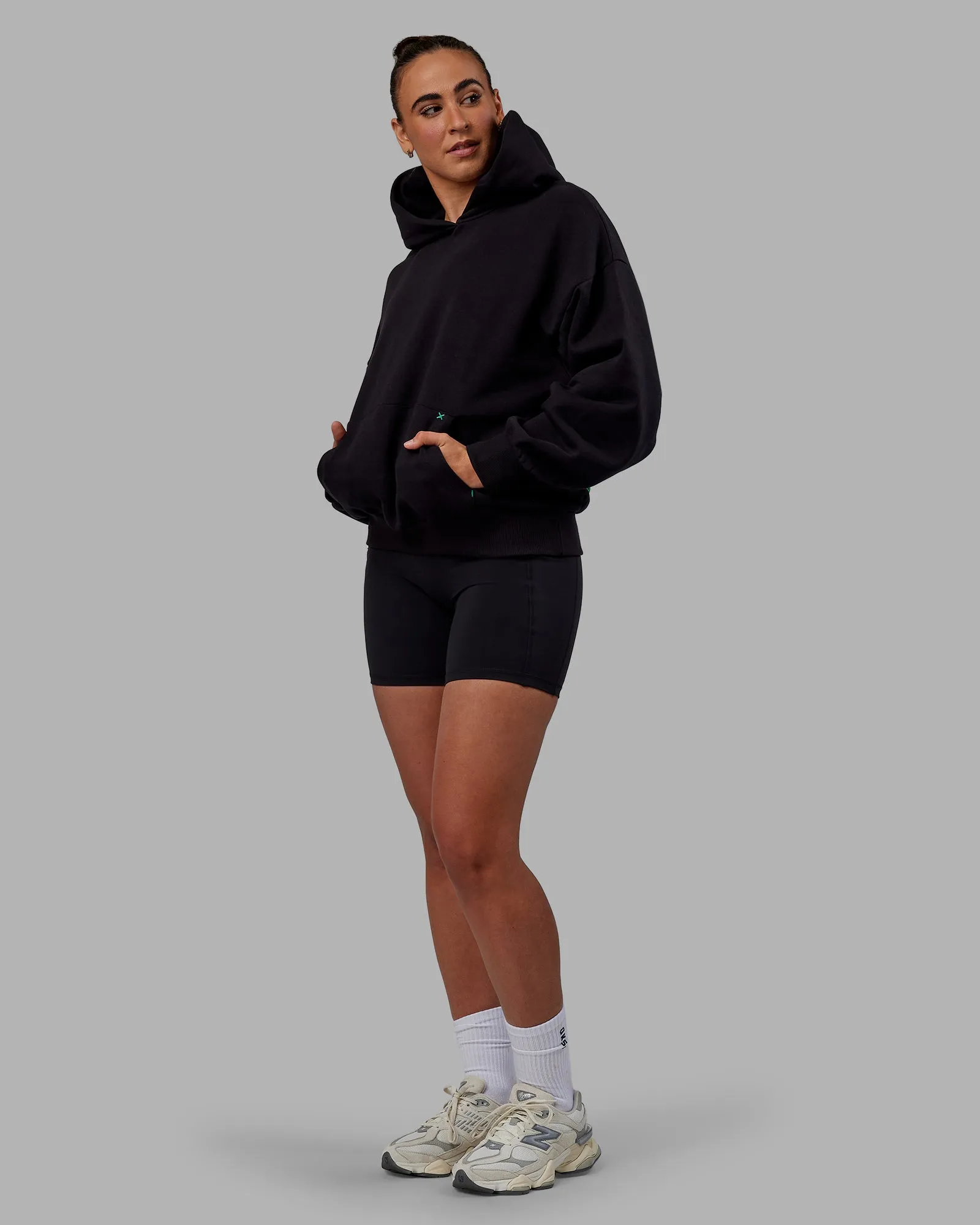 Unisex We Rise Hoodie Oversize - Black-Impact Green