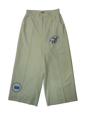 Upcycled Wool Low-waist Cropped Pants
