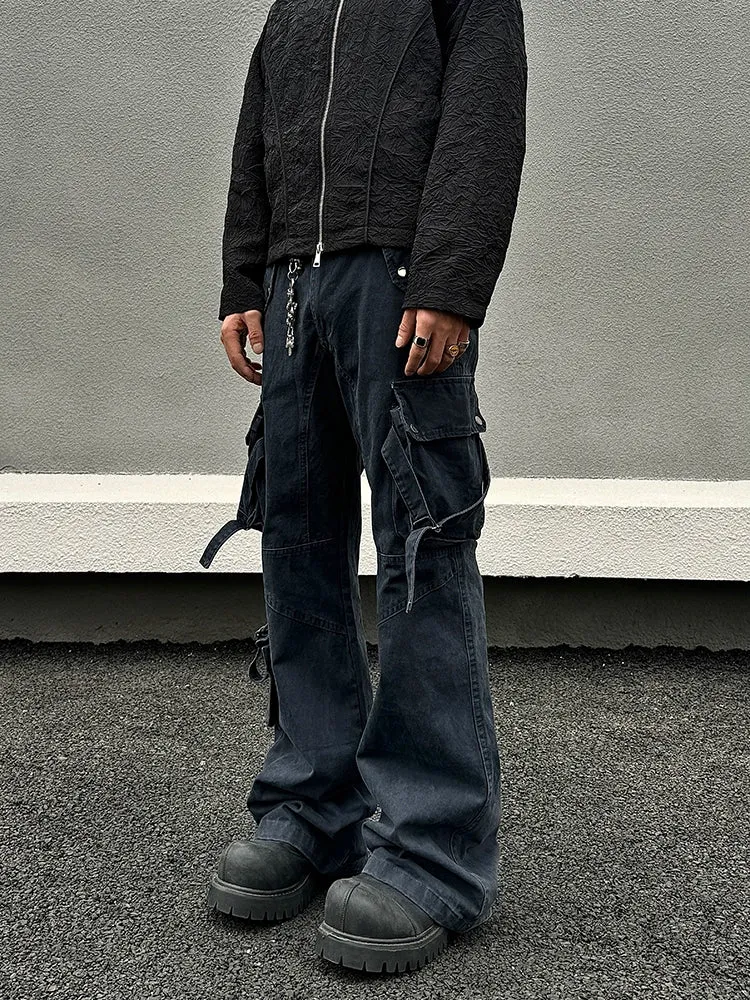 Utility Multi-pocket Straight-leg Pants
