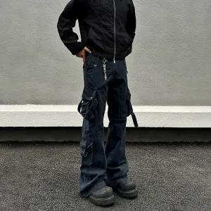 Utility Multi-pocket Straight-leg Pants