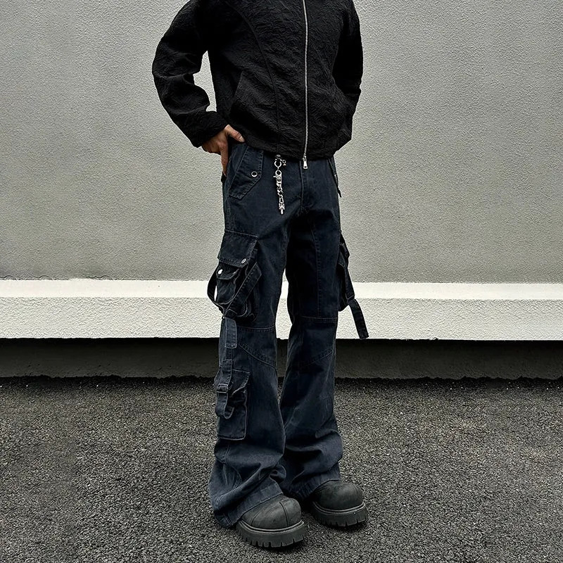 Utility Multi-pocket Straight-leg Pants