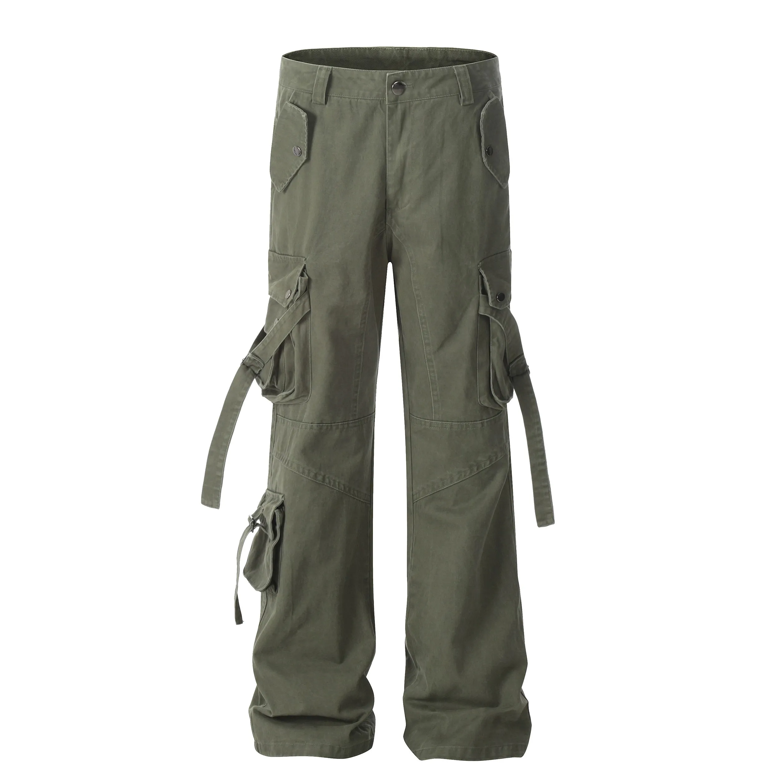 Utility Multi-pocket Straight-leg Pants