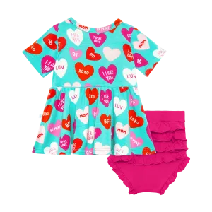 Valerie Short Sleeve Basic Peplum Top & Bloomer Set