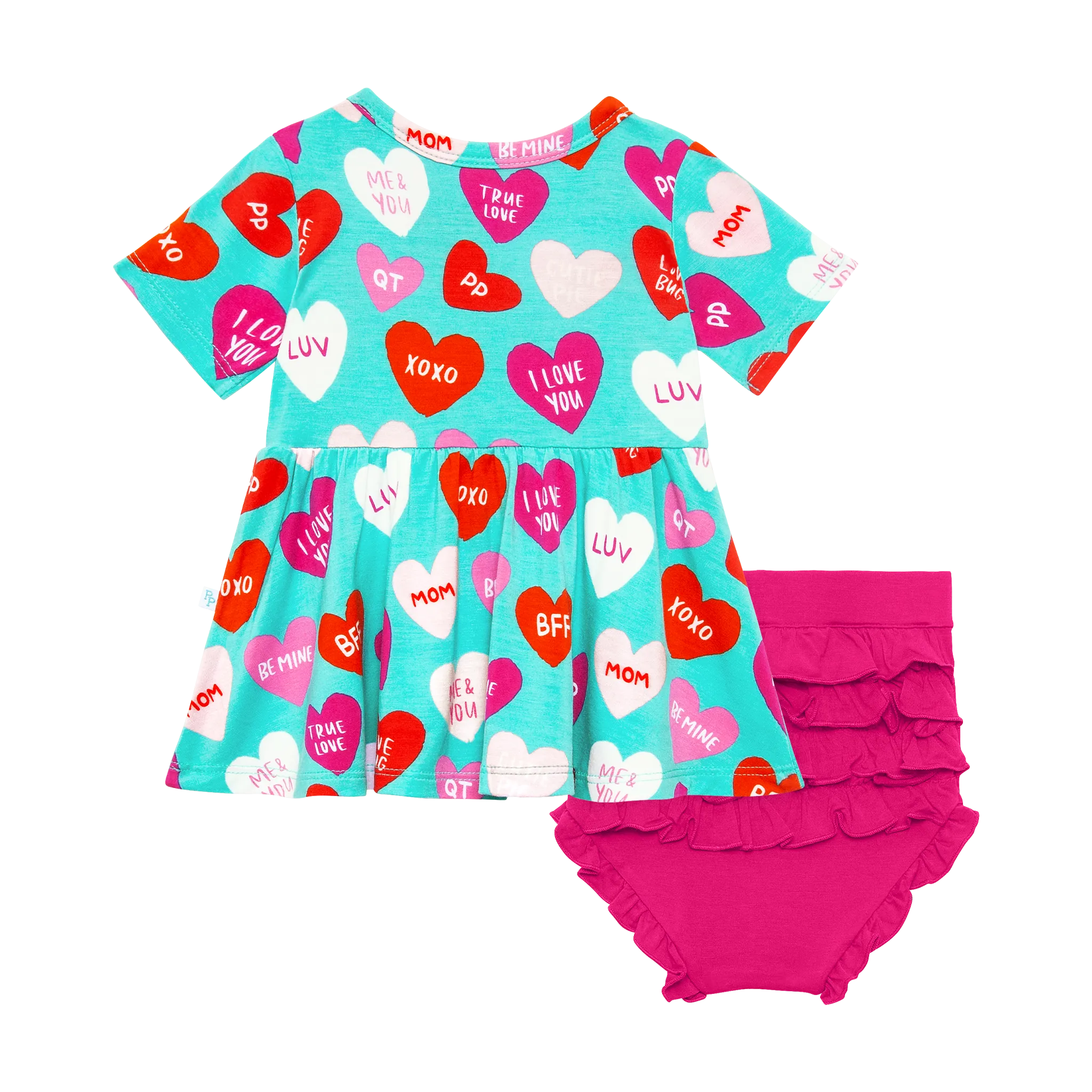 Valerie Short Sleeve Basic Peplum Top & Bloomer Set