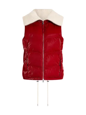 Varley Brock Puffer Gilet in Red Dahlia