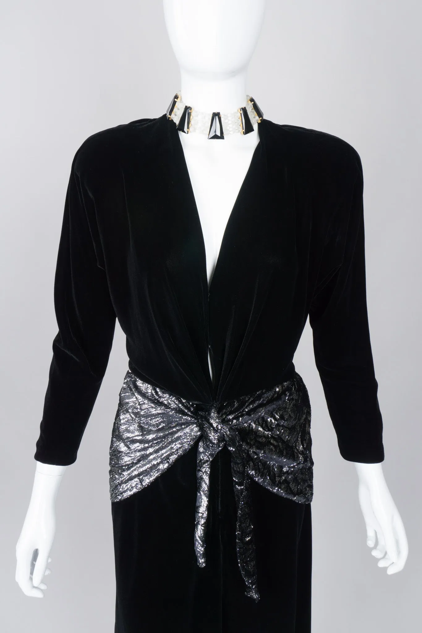 Velvet Lamé Peplum Dress