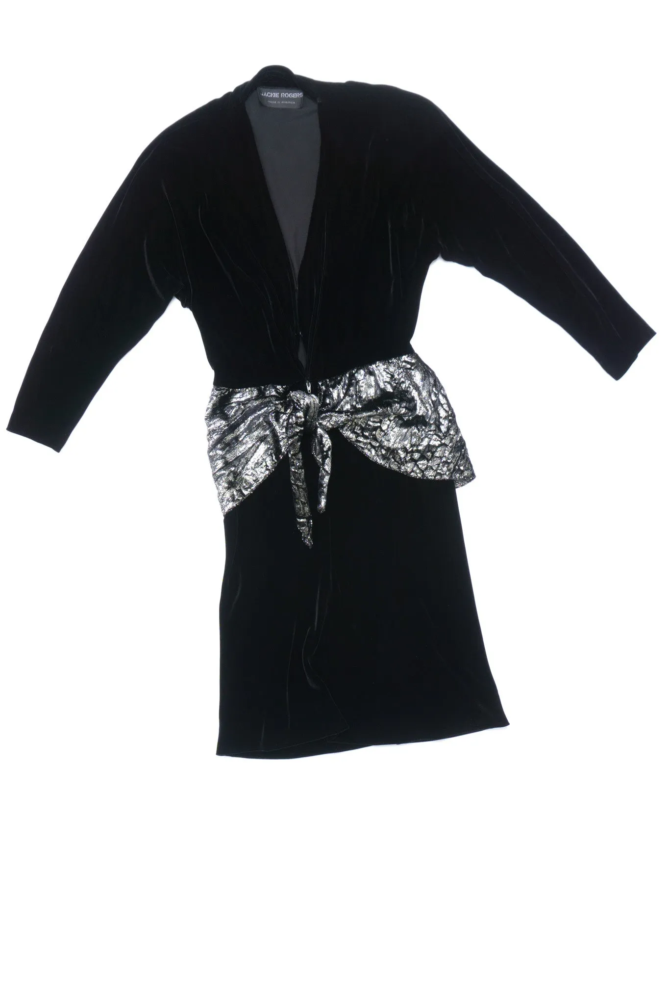 Velvet Lamé Peplum Dress