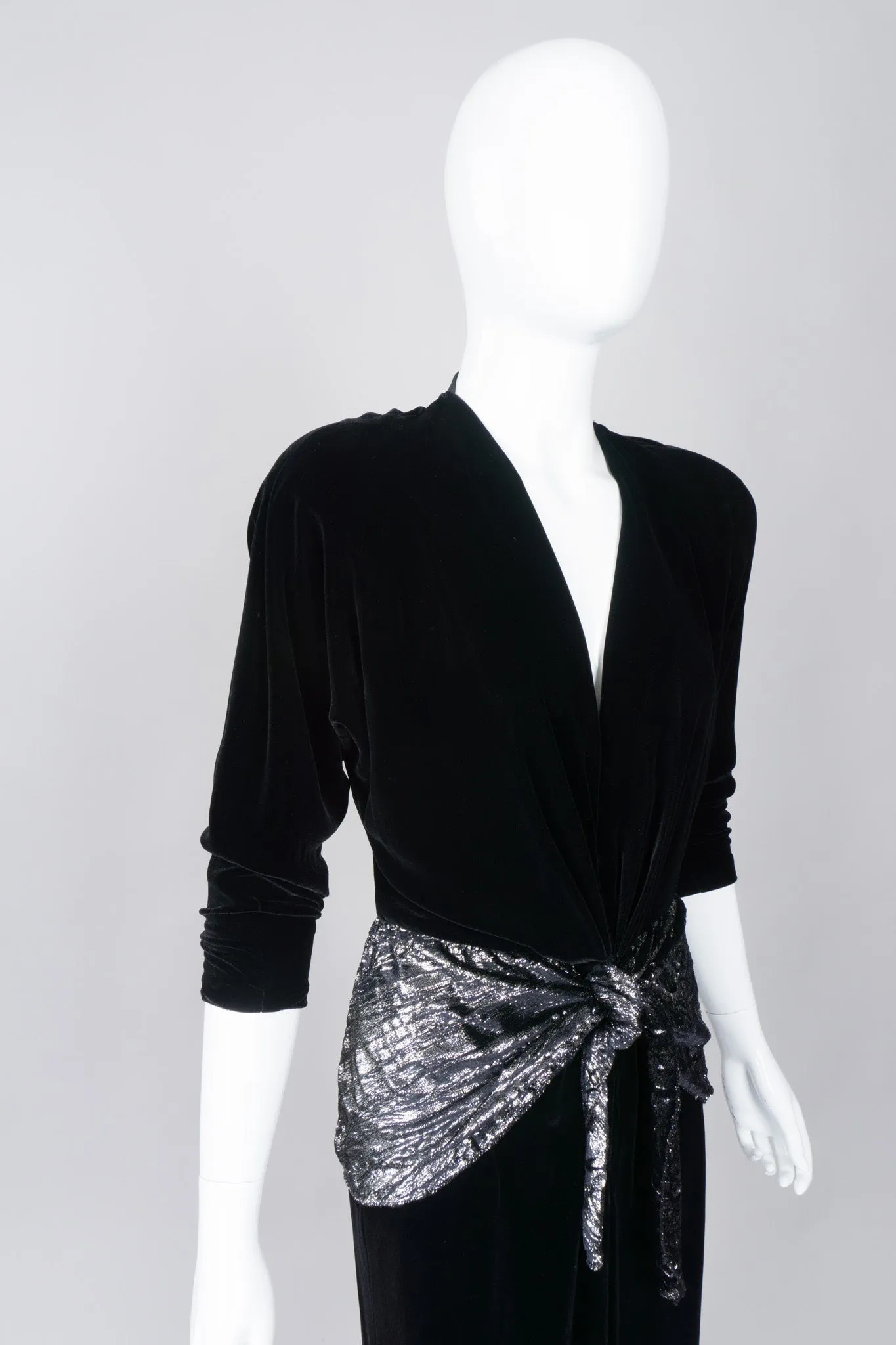 Velvet Lamé Peplum Dress